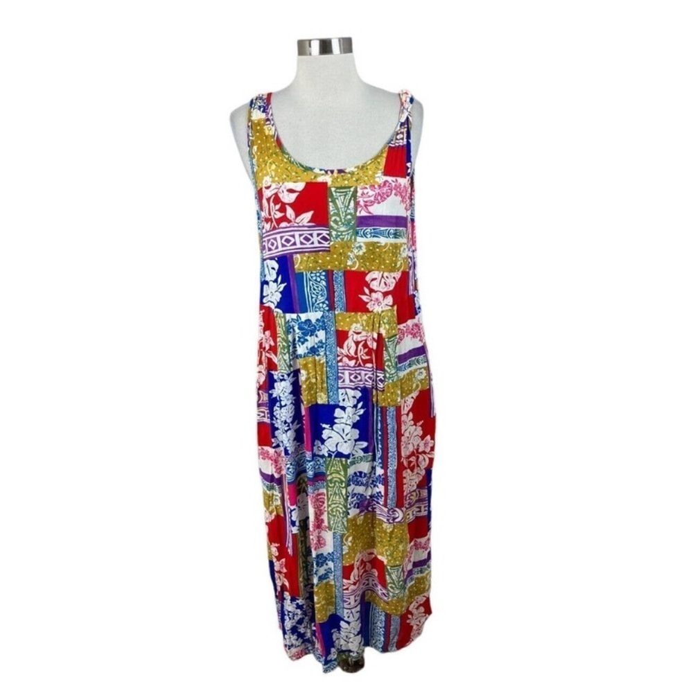 Jams World Multicolor Sleeveless Vintage Hawaiian Janice Midi Dress Small